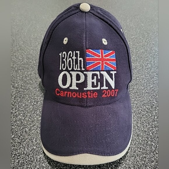 136th British Open Carnoustie Scotland 2007 Golf Hat The Marque Black OSFM - Picture 1 of 7
